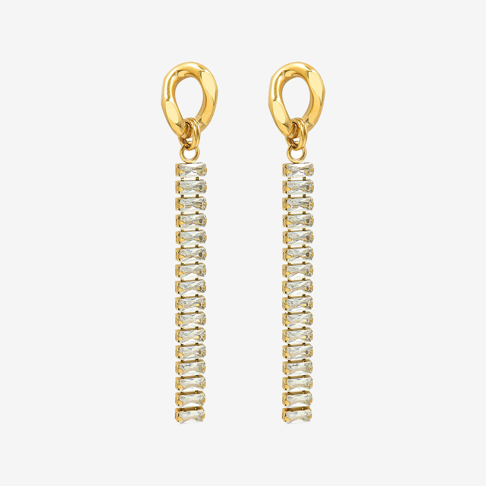 Diamonds Tassel Glowing Drop Earings