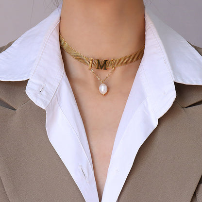 Watchband Chain "MOM" Choker & Bracelet Set