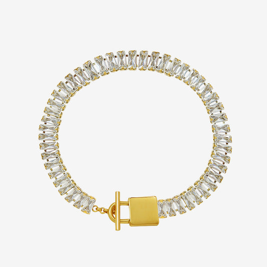 Diamonds Splicing OT Lock Luxury Bracelet
