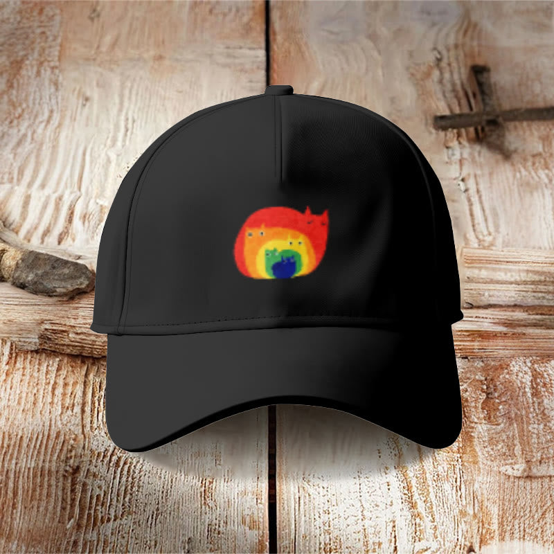 Dashingsoul Abstract Creative Cute Cat Print Art Cap