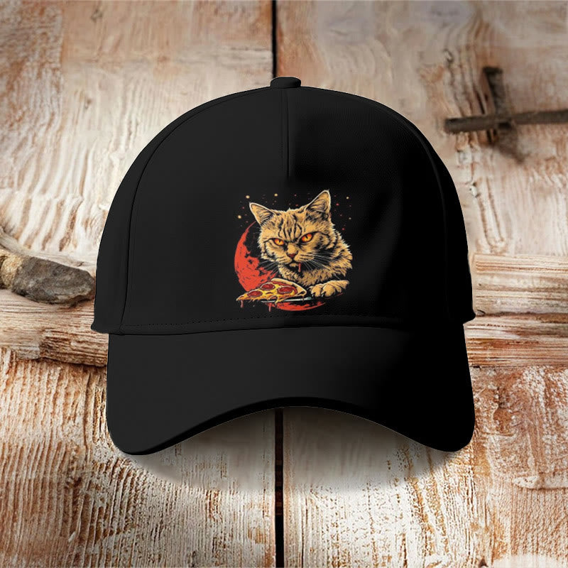 Dashingsoul Cute Cat Pizza Print Cap