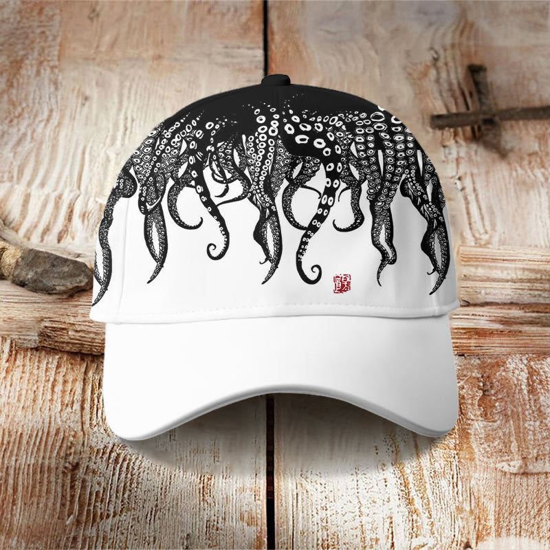 Dashingsoul Black Octopus Art Print Casual Cap