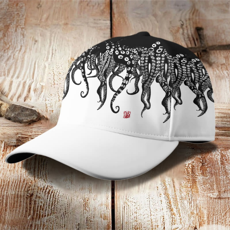 Dashingsoul Black Octopus Art Print Casual Cap