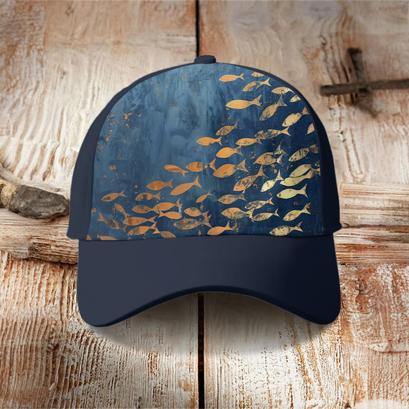 Dashingsoul Little Orange Fish School Graffiti Print Casual Cap
