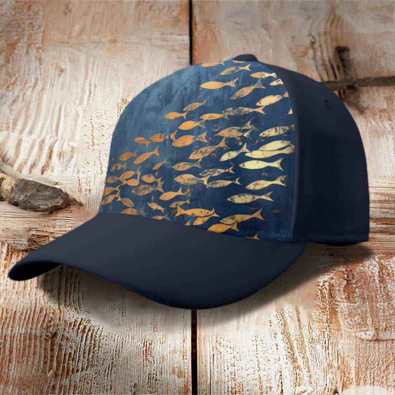 Dashingsoul Little Orange Fish School Graffiti Print Casual Cap