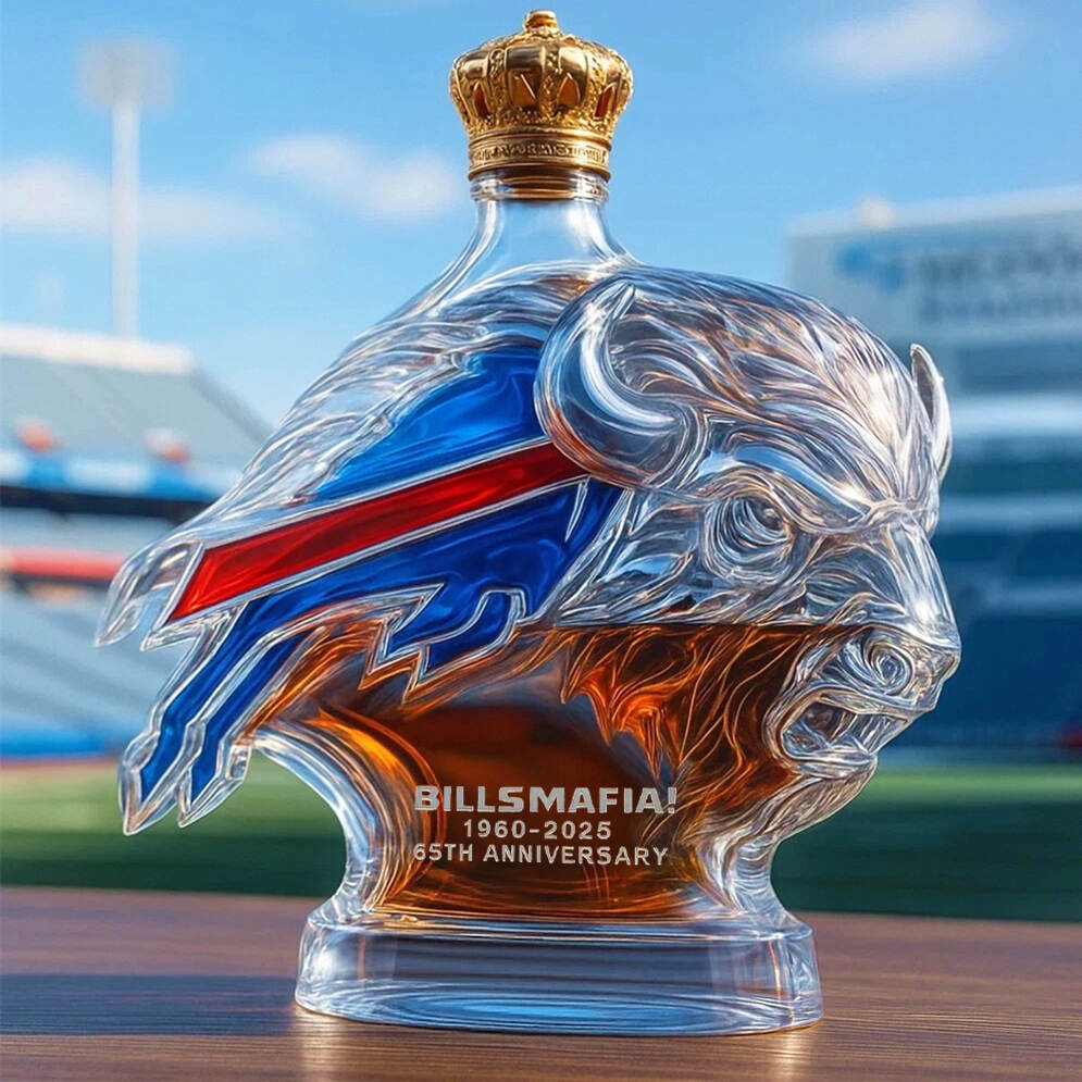 Buffalo Bills 65th Anniversary Whiskey Bottle