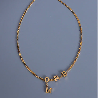 "M-O-R-E" Letter Splicing Chain Necklace