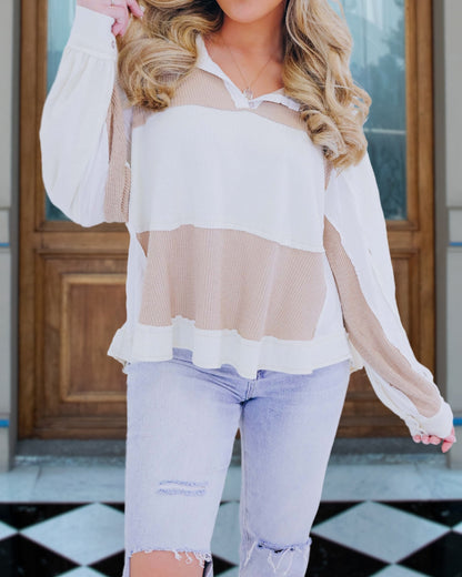 Cozy Cotton Colorblock Sweatshirt