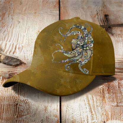 Dashingsoul Colorful Octopus Oil Painting Print Cap