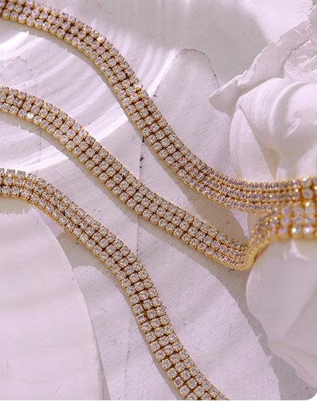 Triple Layers Diamonds Inlaid Luxury Bracelet
