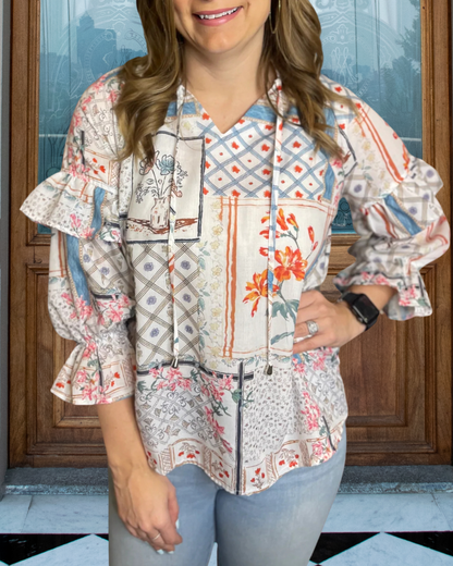 Perfect Floral Check Blouse