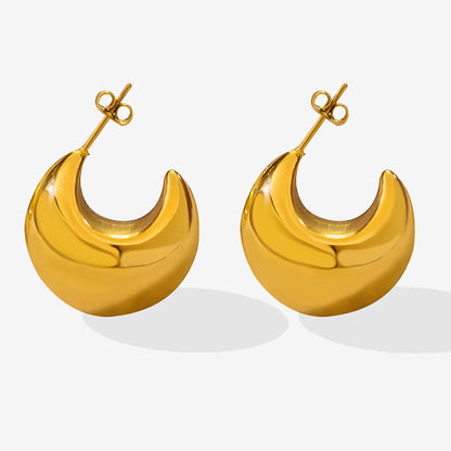 Chunky C Shape Hollow Earing Studs