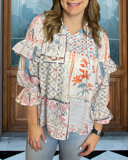 Perfect Floral Check Blouse