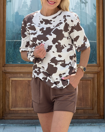 Chic Camouflage Crew Neck Tee