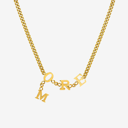 "M-O-R-E" Letter Splicing Chain Necklace