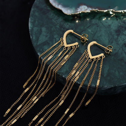 Skinny Chain Tassel Earings
