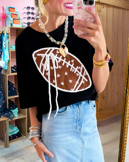 Rugby Bow Embroidered T-Shirt