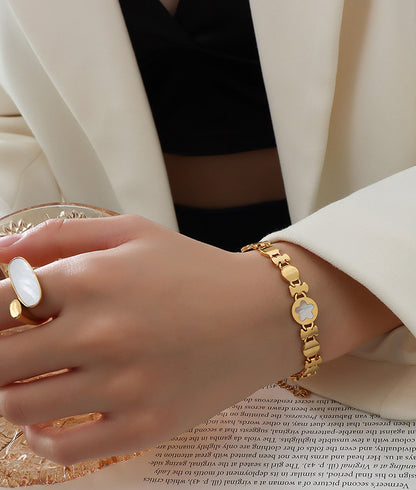 Bowknot Chain Splicing White Seashell Bracelet