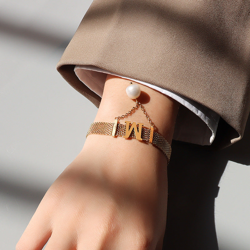 Watchband Chain "MOM" Choker & Bracelet Set