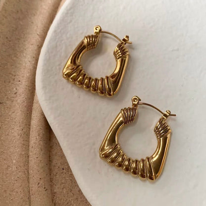 Vintage Style U Shape Bundle Texture Hoops