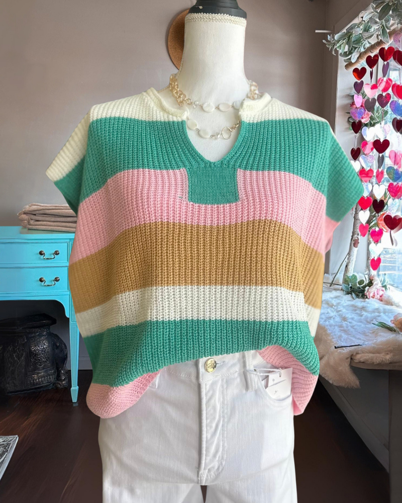Stylish Color Block Knitted Sweater