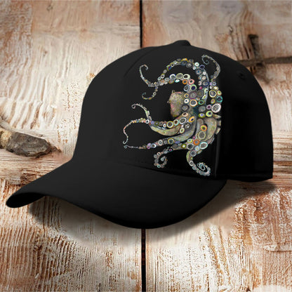 Dashingsoul Colorful Octopus Oil Painting Print Cap
