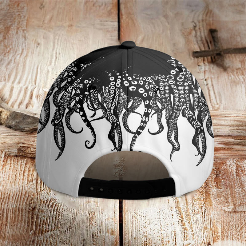 Dashingsoul Black Octopus Art Print Casual Cap