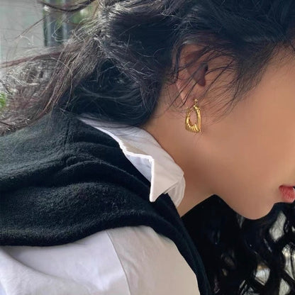 Vintage Style U Shape Bundle Texture Hoops