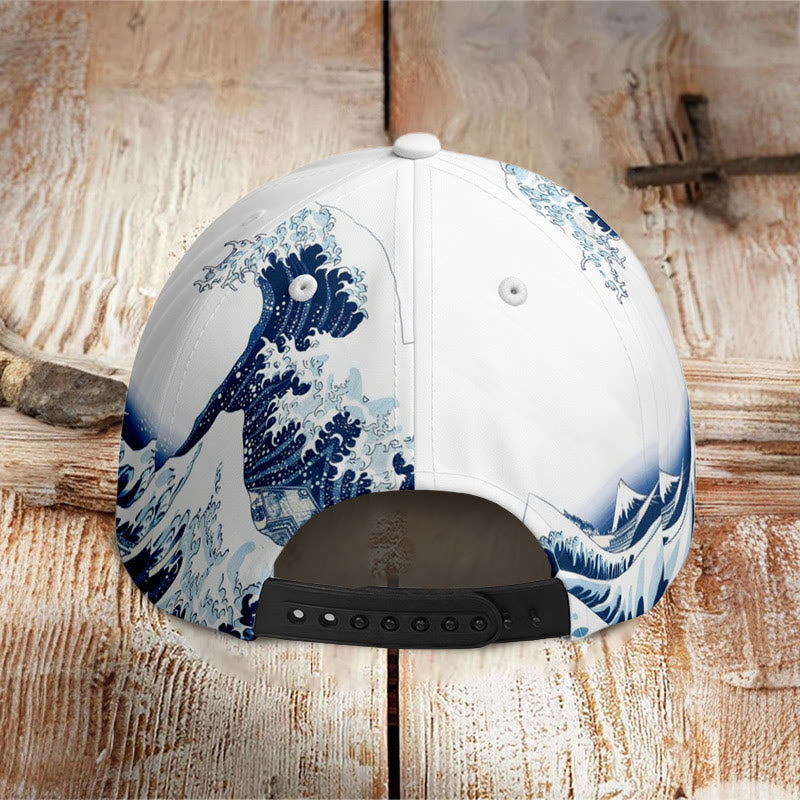 Dashingsoul Japanese Style Wave Shark Print Cap