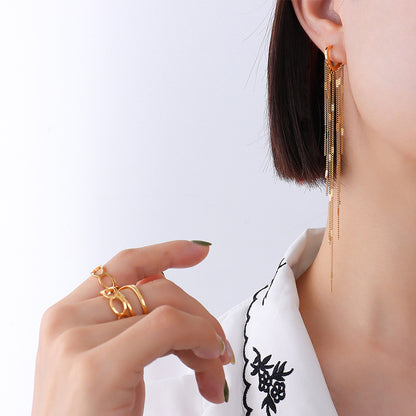 Skinny Chain Tassel Earings