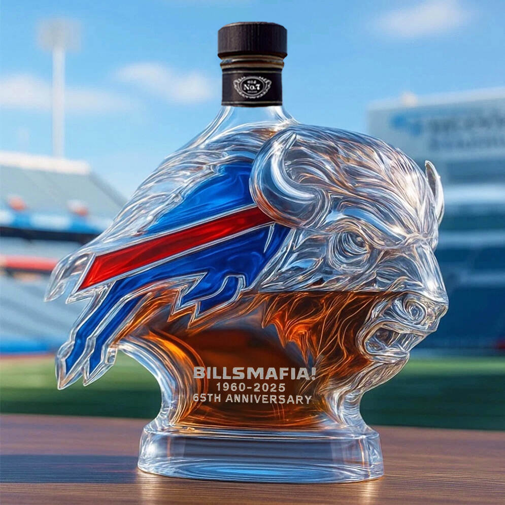 Buffalo Bills 65th Anniversary Whiskey Bottle