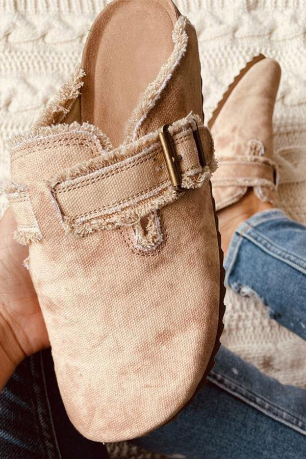 Leopard Pattern Buckle Decoration Slippers