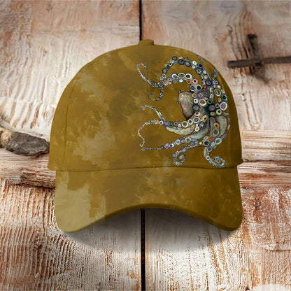 Dashingsoul Colorful Octopus Oil Painting Print Cap