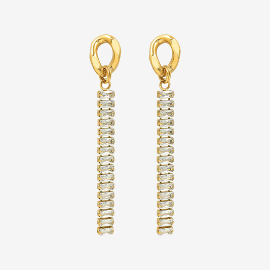Diamonds Tassel Glowing Drop Earings
