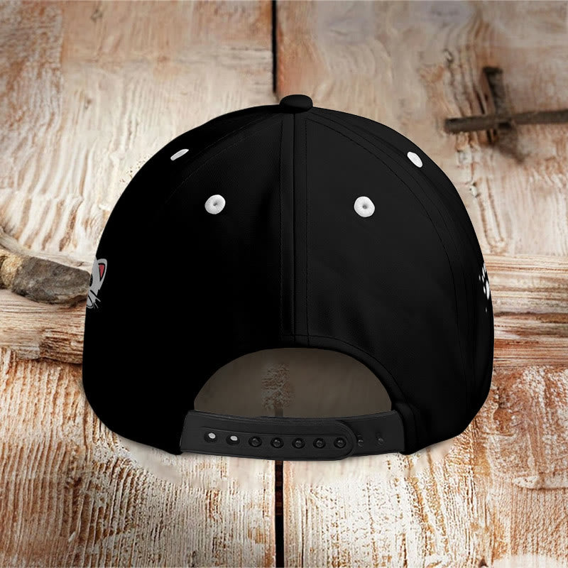 Dashingsoul Cute cat and footprints print Cap