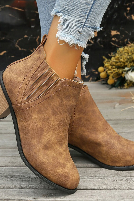 Vintage Chunky Heeled Boots