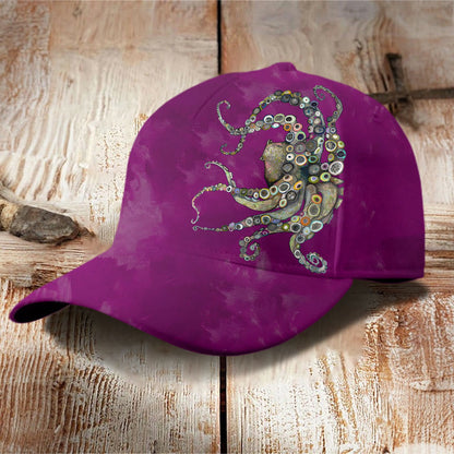 Dashingsoul Colorful Octopus Oil Painting Print Cap