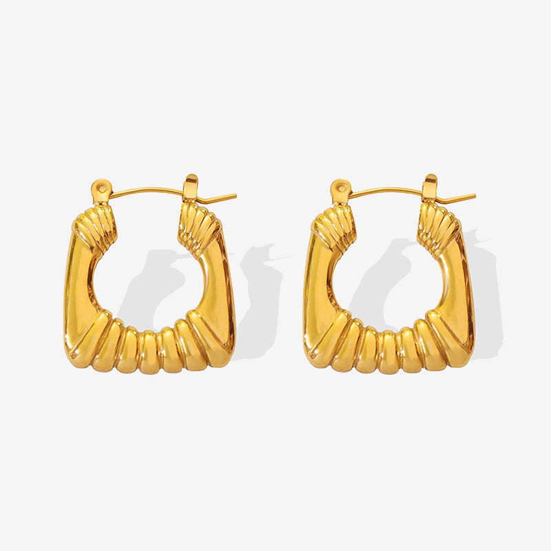 Vintage Style U Shape Bundle Texture Hoops