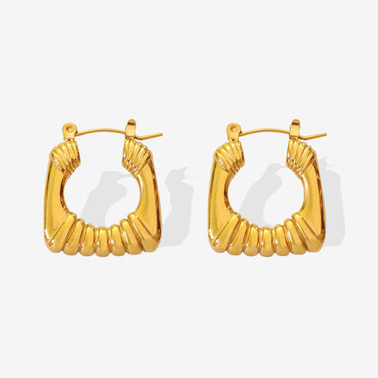 Vintage Style U Shape Bundle Texture Hoops