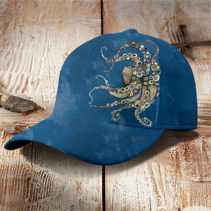 Dashingsoul Colorful Octopus Oil Painting Print Cap