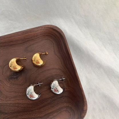 Chunky C Shape Hollow Earing Studs