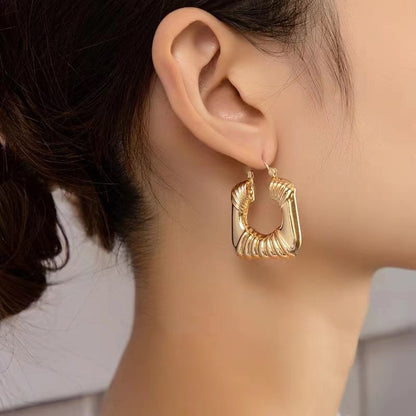 Vintage Style U Shape Bundle Texture Hoops