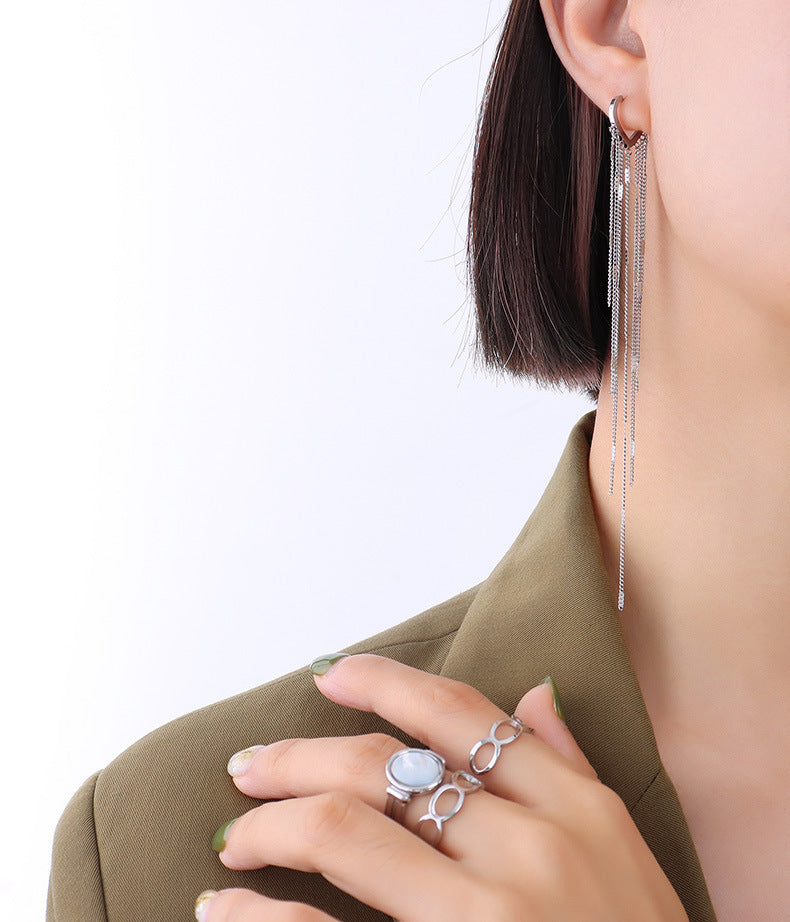 Skinny Chain Tassel Earings