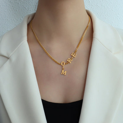 "M-O-R-E" Letter Splicing Chain Necklace