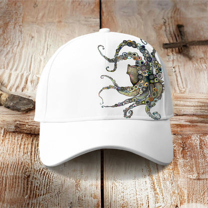 Dashingsoul Colorful Octopus Oil Painting Print Cap