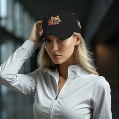 Dashingsoul Cute Cat Pizza Print Cap